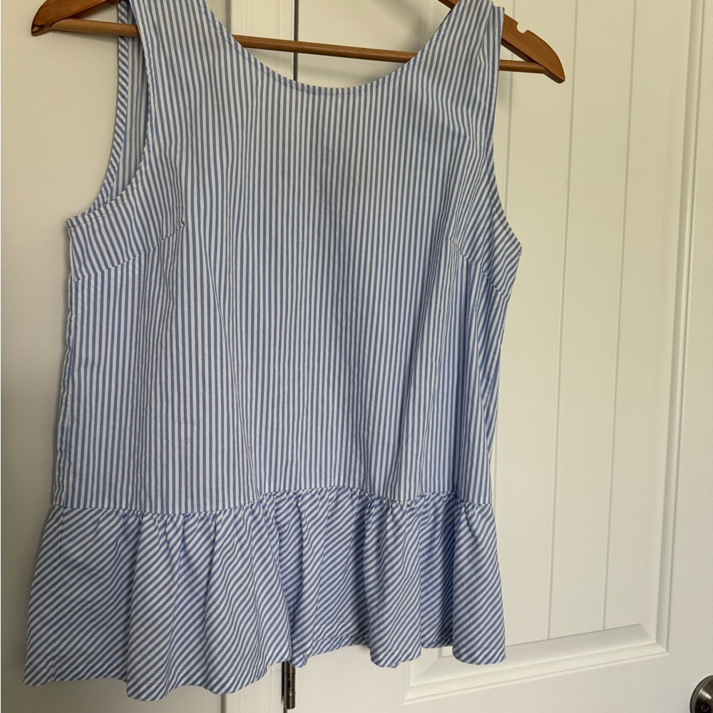 J. Crew Blue and White Striped Top